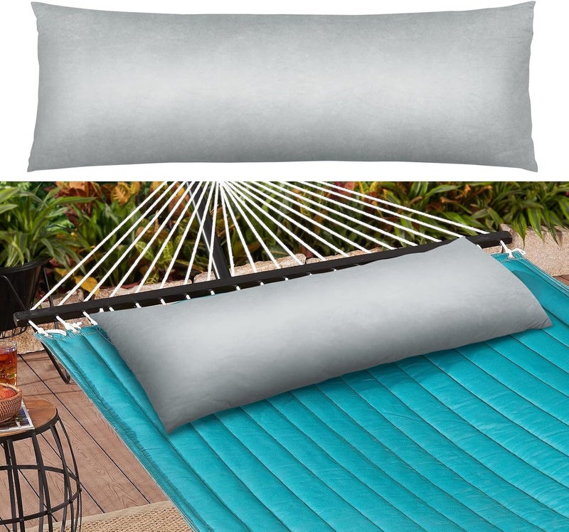 LTHCCOU Hammock Pillows Outdoor Waterproof with Ties, 40.5" L X14.5 Wx4 H Extra Large Hammock Cushion All Weather Resistance Outdoor Pillow for Hammock, Patio Furniture, Camping - Image 1